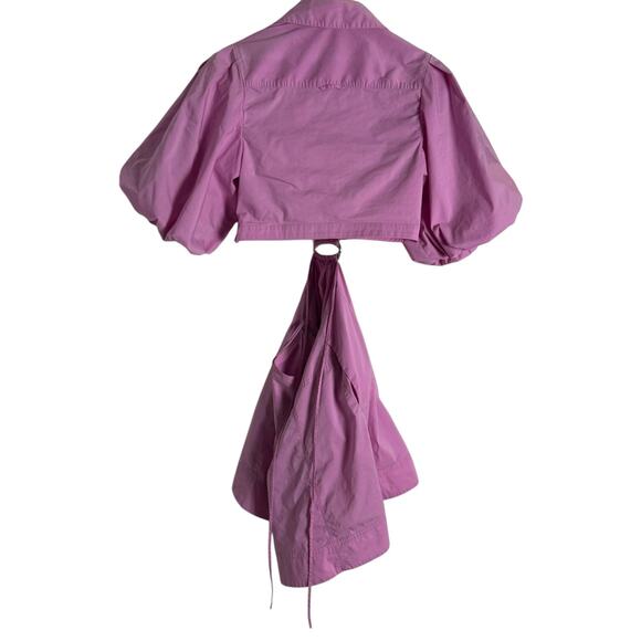 Jonathan Simkhai Aulora Pink Cut Out Short Sleeve A-Line Mini Dress Size Small - Picture 13 of 16